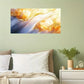 Golden Fluid Abstract Swirling Wall Art Canvas Office Home Room Framed 120x60cm