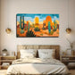 Abstract Cactus Desert Lands Wall Art Canvas Office Home Room Framed 120x60cm