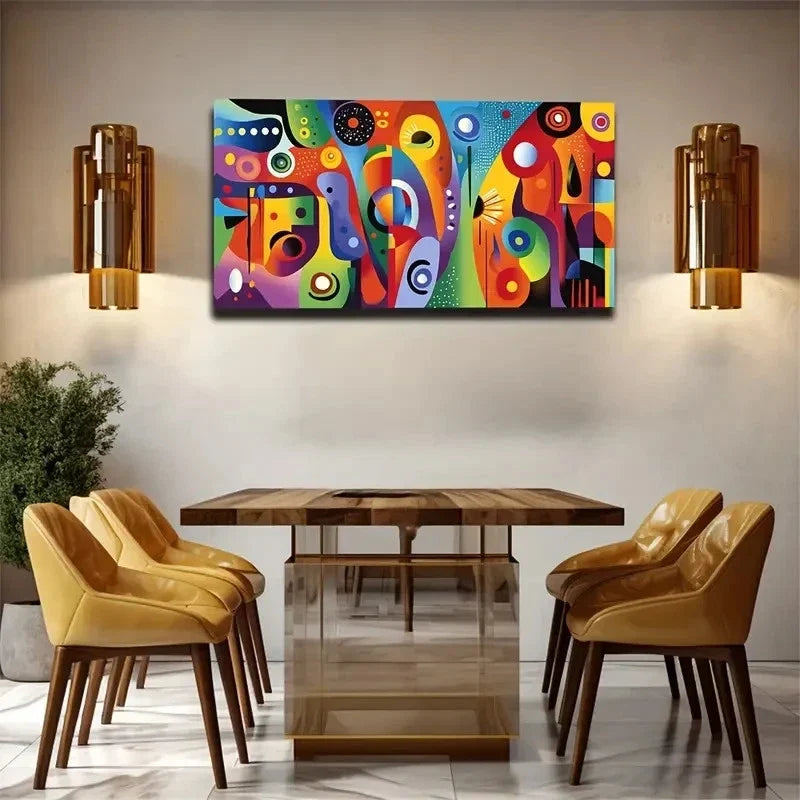 Modern Abstract Color Graphics Wall Art Canvas Office Home Room Framed 80x45cm