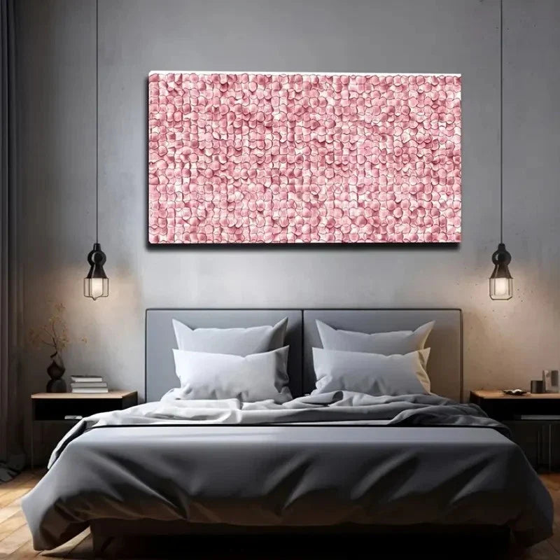 Harmonious Floral Pattern Pink Wall Art Canvas Office Home Room Framed 120x60cm