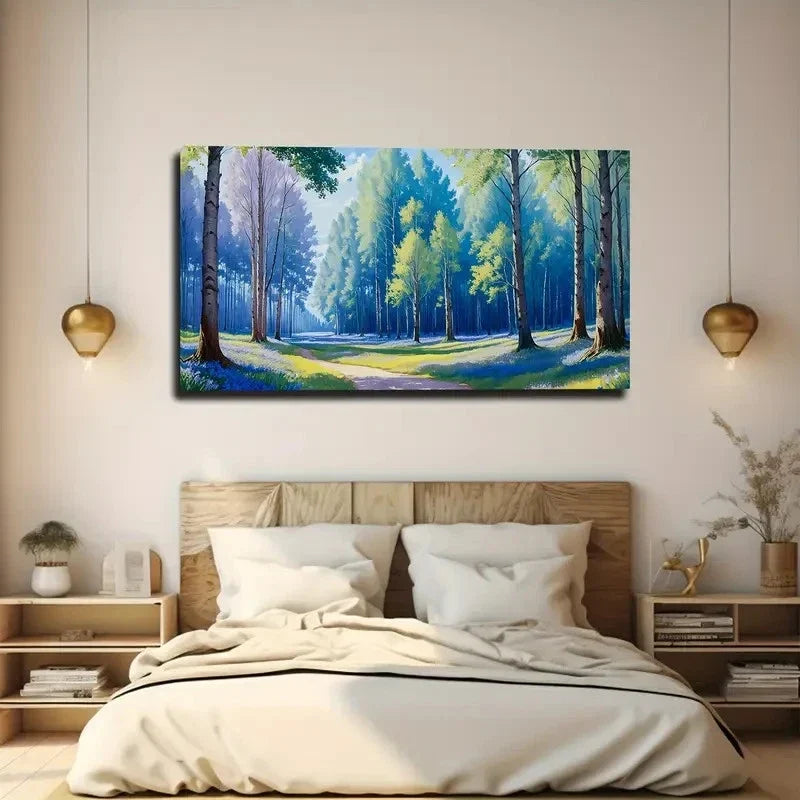 Romantic Forest Wall Art Canvas Office Home Room Framed 120x60cm