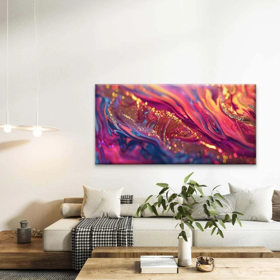Colorful Rainbow Abstract Art Wall Art Canvas Office Home Room Framed 120x60cm