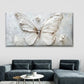 White Textured Butterfly Wall Art Canvas Office Home Room Framed 80x45cm