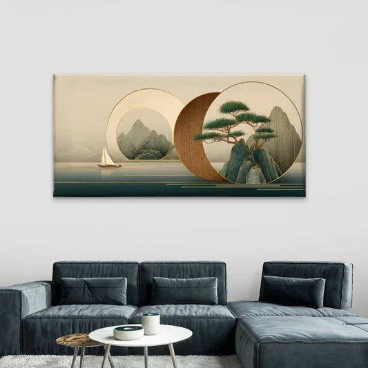 Chinese Nature Scenery Wall Art Canvas Office Home Room Framed 80x45cm