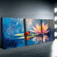 3pcs Ladybug & Water Lily Painting Bug Floral Wall Art Set Canvas Framed 40x60cm - High Quality Print 100% Australian Made Wall Canvas Ready to Hang