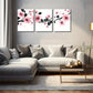 3pcs ink Flowers Black Stamens Modern  Wall Art Set Canvas Framed 40x60cm - High Quality Print 100% Australian Made Wall Canvas Ready to Hang
