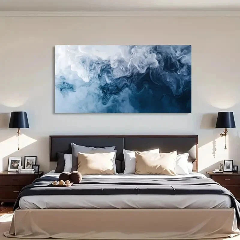 Dynamic Flow Atmosphere Serene Wall Art Canvas Office Home Room Framed 80x45cm