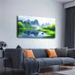 Green Grass Trees Village Wall Art Canvas Office Home Room Framed 120x60cm
