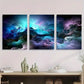 3pcs Vibrant Colorful Ocean and Sky Abstract Metal Print Ready to Hang Art