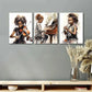 3pcs Black African American Musicians Playing Metal Print Ready to Hang Art