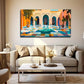 Middle East Courtyard Wall Art Canvas Office Home Room Framed 80x45cm