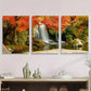 3pcs Vibrant Autumn Nature Landscape Metal Print Ready to Hang Art