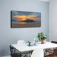 Sunset Photo Rocks Palm Tree Wall Art Canvas Office Home Room Framed 120x60cm