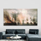 Epic Naval Battle with Warships Wall Art Canvas Office Home Room Framed 120x60cm