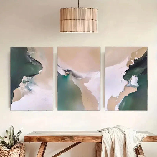 3pcs Fluid Color Poster Abstract Art Prints Metal Print Ready to Hang Art
