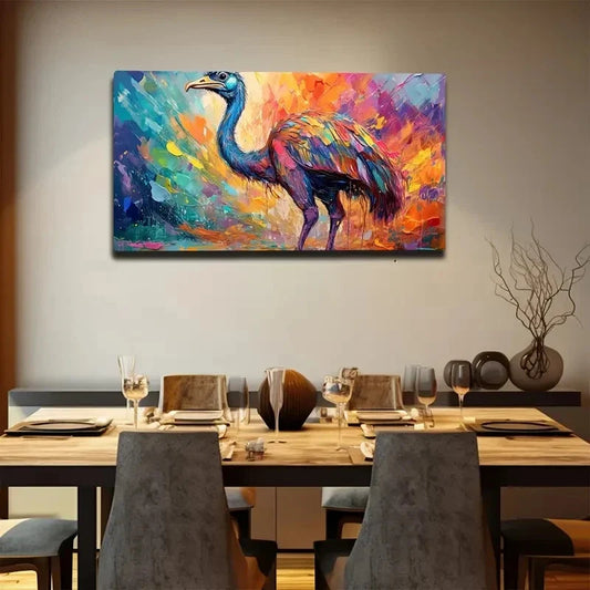 Vibrant Peacock In Garden Wall Art canvas office home room framed 120x60cm