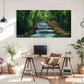Green Forest & Waterfall Decor Wall Art Canvas Office Home Room Framed 120x60cm