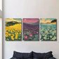 3pcs Flower Fields with Mountain & Sky Wall Art Set Canvas Framed 40x60cm - High Quality Print 100% Australian Made Wall Canvas Ready to Hang