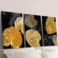 3pcs Abstract Nordic Golden Plant Leaves Wall Art Set Canvas Framed 40x60cm - High Quality Print 100% Australian Made Wall Canvas Ready to Hang