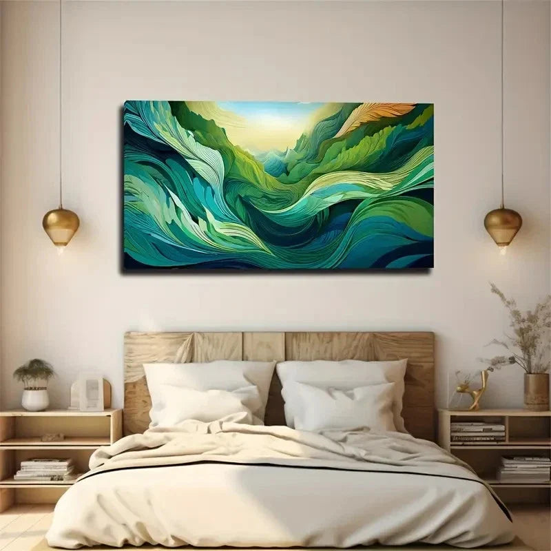 Changing Green Forest Wall Art Canvas Office Home Room Framed 120x60cm