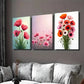 3pcs Poppy Flower Vibrant Pink & Orange Poppy Wall Art Set Canvas Framed 40x60cm - High Quality Print 100% Australian Made Wall Canvas Ready to Hang