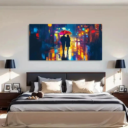 Couple Neon Light Décor Wall Art Canvas Office Home Room Framed 120x60cm