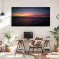Silent Ocean Sunset Retro Wall Art Canvas Office Home Room Framed 120x60cm