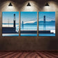 3pcs San Francisco Bridge Blue Theme Metal Print Ready to Hang Art