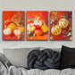 3pcs Pumpkins and red fiscalberry Metal Print Ready to Hang Art