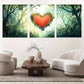 3pcs  Nature Lush Forest Heart-Shaped Foliage  Wall Art Set Canvas Framed 40x60cm - High Quality Print 100% Australian Made Wall Canvas Ready to Hang