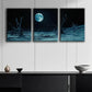3pcs Moonlit Space Themed Landscape Wall Art Set Canvas Framed 40x60cm - High Quality Print 100% Australian Made Wall Canvas Ready to Hang