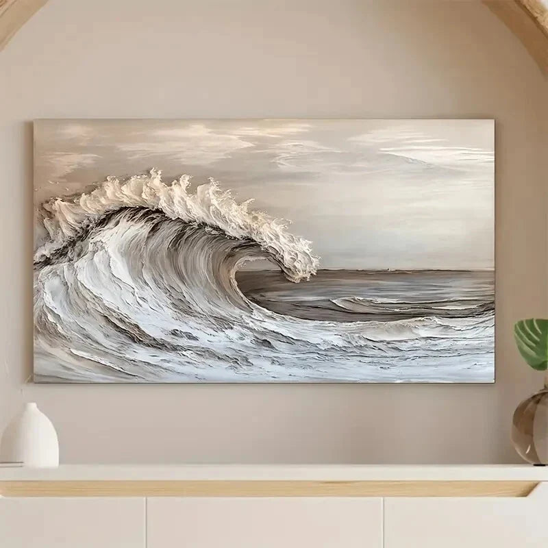 Modern Textured Wave Wall Art wall canvas office home room framed 120x60cm