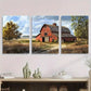 3pcs Rustic Barn Landscape Autumn Farmhouse Metal Print Ready to Hang Art