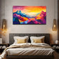 Vibrant Abstract Mountain Décor Wall Art Canvas Office Home Room Framed 120x60cm