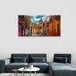 Colorful Houses Columbia Street Wall Art Canvas Office Home Room Framed 120x60cm