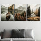 3pcs Rural Farmhouse and Lake View Wall Art Set Canvas Framed 40x60cm - High Quality Print 100% Australian Made Wall Canvas Ready to Hang