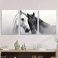 3pcs Black and White Horse Modern Classic Metal Print Ready to Hang Art