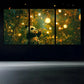 3pcs Cute Panda Stunning Golden Bubbles Metal Print Ready to Hang Art