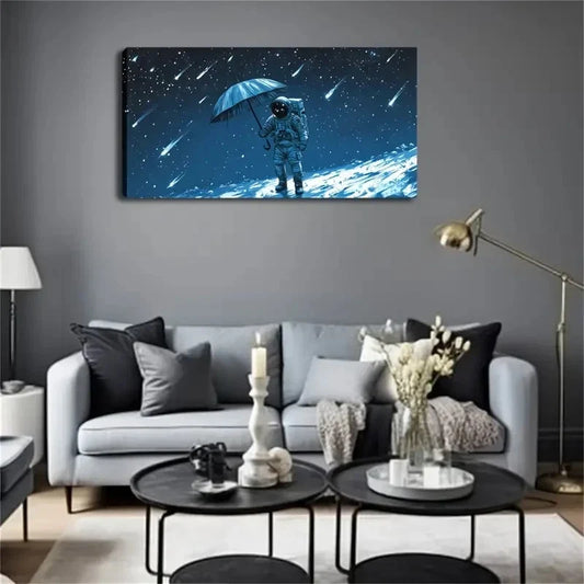 Abstract Astronaut Holding Wall Art Canvas Office Home Room Framed 120x60cm