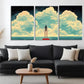 3pcs Surreal Cloudy Landscape with Man Perfect Wall Art Set Canvas Framed 40x60cm - High Quality Print 100% Australian Made Wall Canvas Ready to Hang