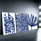 3pcs Vibrant Blue Abstract & Floral Canvas Framed 40x60cm - High Quality Print 100% Australian Made Wall Canvas Ready to Hang