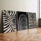 3pcs Abstract Plant Black Leaves White Bohemian Wall Art Set Canvas Framed 40x60cm - High Quality Print 100% Australian Made Wall Canvas Ready to Hang