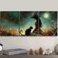 3pcss The Woman Is Next To The Cat Wall Art Set Canvas Framed 40x60cm - High Quality Print 100% Australian Made Wall Canvas Ready to Hang