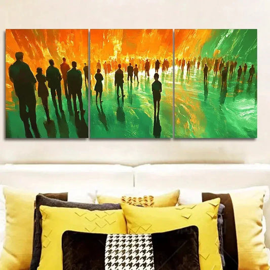 3pcs The man on the ripples Metal Print Ready to Hang Art