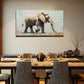 Elephant Forest Scene Vibrant Wall Art Canvas Office Home Room Framed 120x60cm