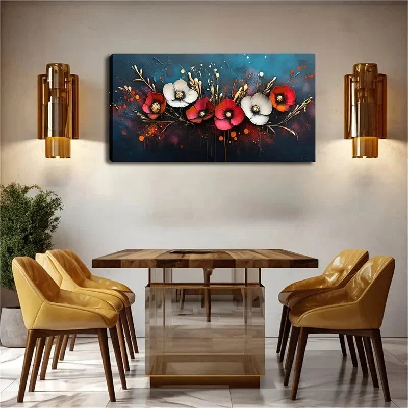 Modern Minimalist Vibrant Flora Wall Art Canvas Office Home Room Framed 120x60cm