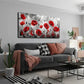 Red Poppy Floral Paintingall Art wall canvas office home room framed 120x60cm