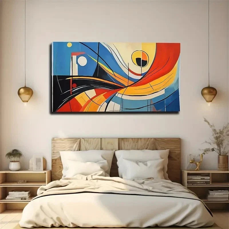 Geometric Composition Wall Art Canvas Office Home Room Framed 120x60cm