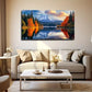 Vibrant Nature Scene with Snow Wall Art canvas office home room framed 120x60cm