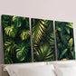 3pcs Tropical Monstera Golden Palm Leaf Wall Art Set Canvas Framed 40x60cm - High Quality Print 100% Australian Made Wall Canvas Ready to Hang
